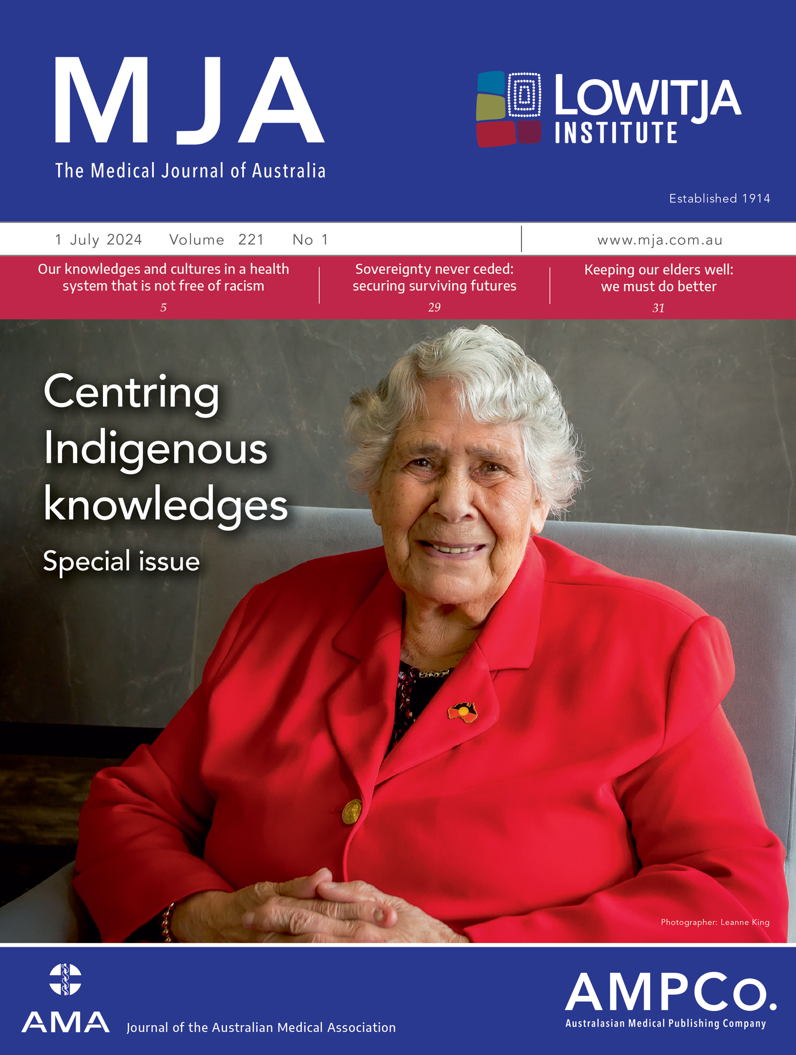 MJA Special Issue in partnership with the Lowitja Institute: centring Indigenous knowledges - Featured Image